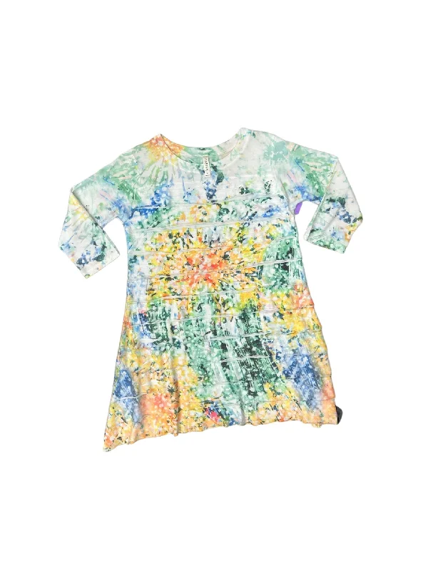 Rainbow Print Dress Casual Midi Cubism, Size L